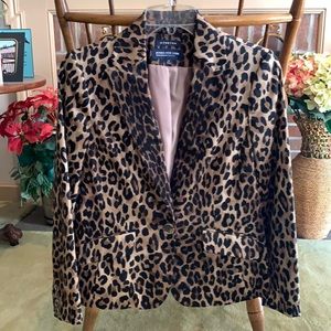 Women’s Petite Small Jones New York Leopard print jacket coat.